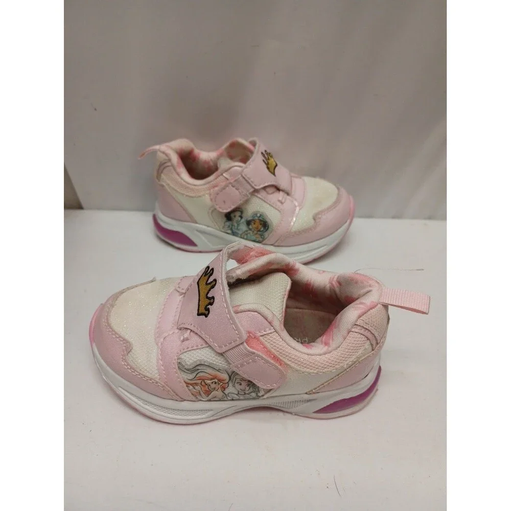 Ground Up Disney Girls Princess Light-Up Athletic Sneaker ECPS6064 Sz 8 Toddler